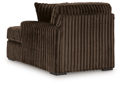 Right-Arm Facing Corner Chaise In Solid Chocolate Fabric