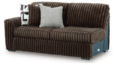 Left-Arm Facing Sofa In Solid Chocolate Fabric