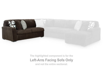 Left-Arm Facing Sofa In Solid Chocolate Fabric