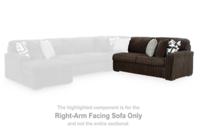 Right-Arm Facing Sofa In Solid Chocolate Fabric