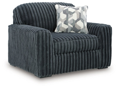 Oversized Chair In Solid Gunmetal Fabric