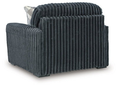 Oversized Chair In Solid Gunmetal Fabric