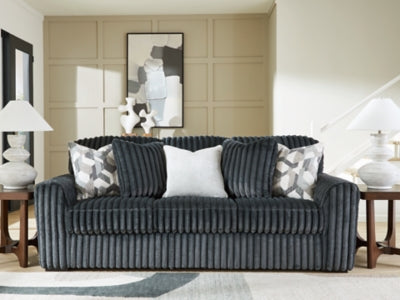 Sofa In Solid Gunmetal Fabric