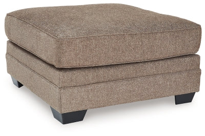 Oversized Accent Ottoman In Solid Nutmeg Fabric