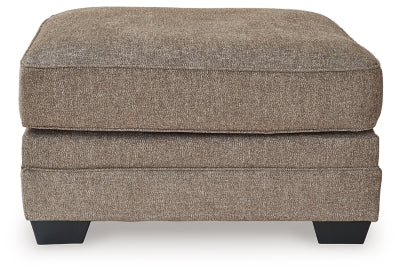 Oversized Accent Ottoman In Solid Nutmeg Fabric