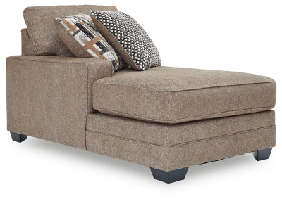 Left-Arm Facing Corner Chaise In Solid Nutmeg Fabric