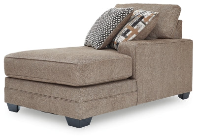 Right-Arm Facing Corner Chaise In Solid Nutmeg Fabric