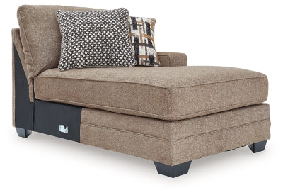 Right-Arm Facing Corner Chaise In Solid Nutmeg Fabric