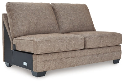 Armless Loveseat In Solid Nutmeg Fabric