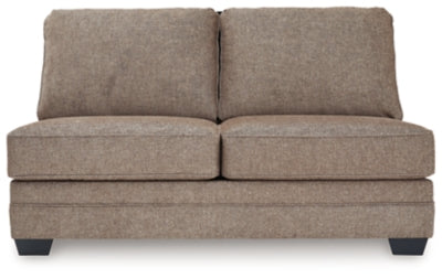 Armless Loveseat In Solid Nutmeg Fabric