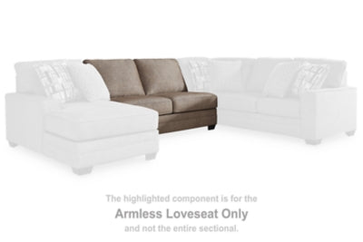 Armless Loveseat In Solid Nutmeg Fabric