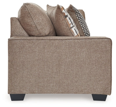 Left-Arm Facing Sofa with Corner Wedge In Solid Nutmeg Fabric