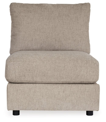 Armless Chair In Solid Bisque Fabric