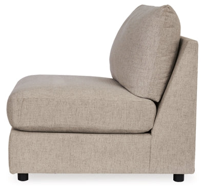 Armless Chair In Solid Bisque Fabric