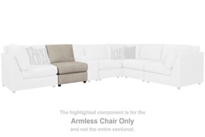 Armless Chair In Solid Bisque Fabric
