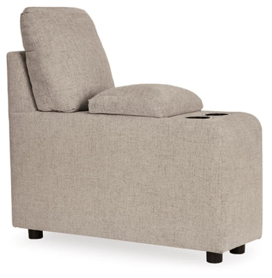 Console with Storage In Solid Bisque Fabric