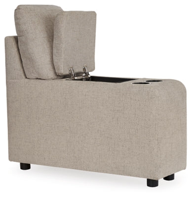 Console with Storage In Solid Bisque Fabric