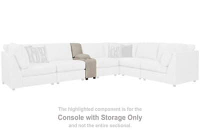 Console with Storage In Solid Bisque Fabric