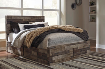 Derekson Queen Panel Bed with 4 Storage Drawers