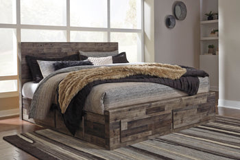 Derekson King Panel Bed with 4 Storage Drawers